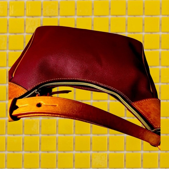 EUC Dooney & Bourke 1975 Rebecca Burgundy & Natural Leather
Hobo Bag - Picture 5 of 7